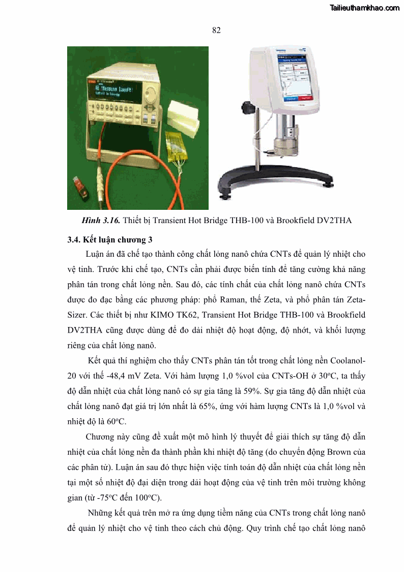 Luận án tiến sĩ khoa học vật liệu Nghiên cứu chế tạo và ứng dụng chất lỏng tản nhiệt chứa thành phần ống nanô cácbon trong quản lý nhiệt cho vệ tinh - 13 Trang 97