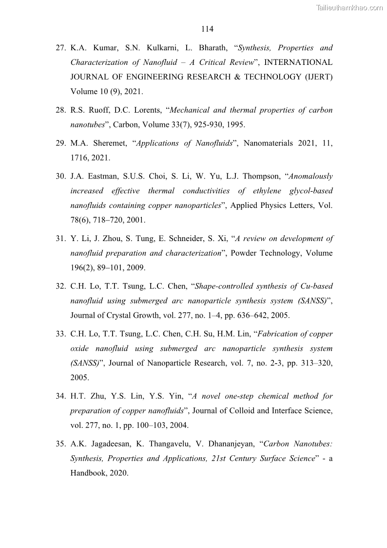 Luận án tiến sĩ khoa học vật liệu Nghiên cứu chế tạo và ứng dụng chất lỏng tản nhiệt chứa thành phần ống nanô cácbon trong quản lý nhiệt cho vệ tinh - 17 Trang 129