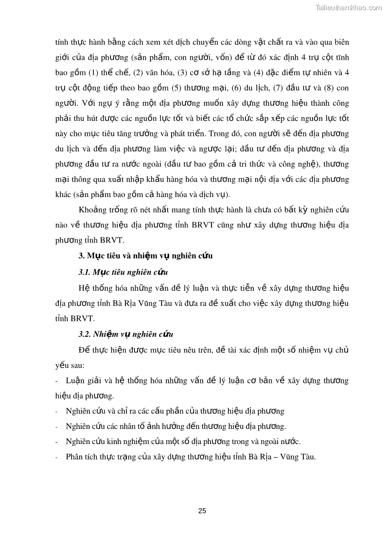 Luận án tiến sĩ kinh tế Xây dựng thương hiệu tỉnh Bà Rịa - Vũng Tàu trong bối cảnh hội nhập kinh tế quốc tế - 4 Trang 25