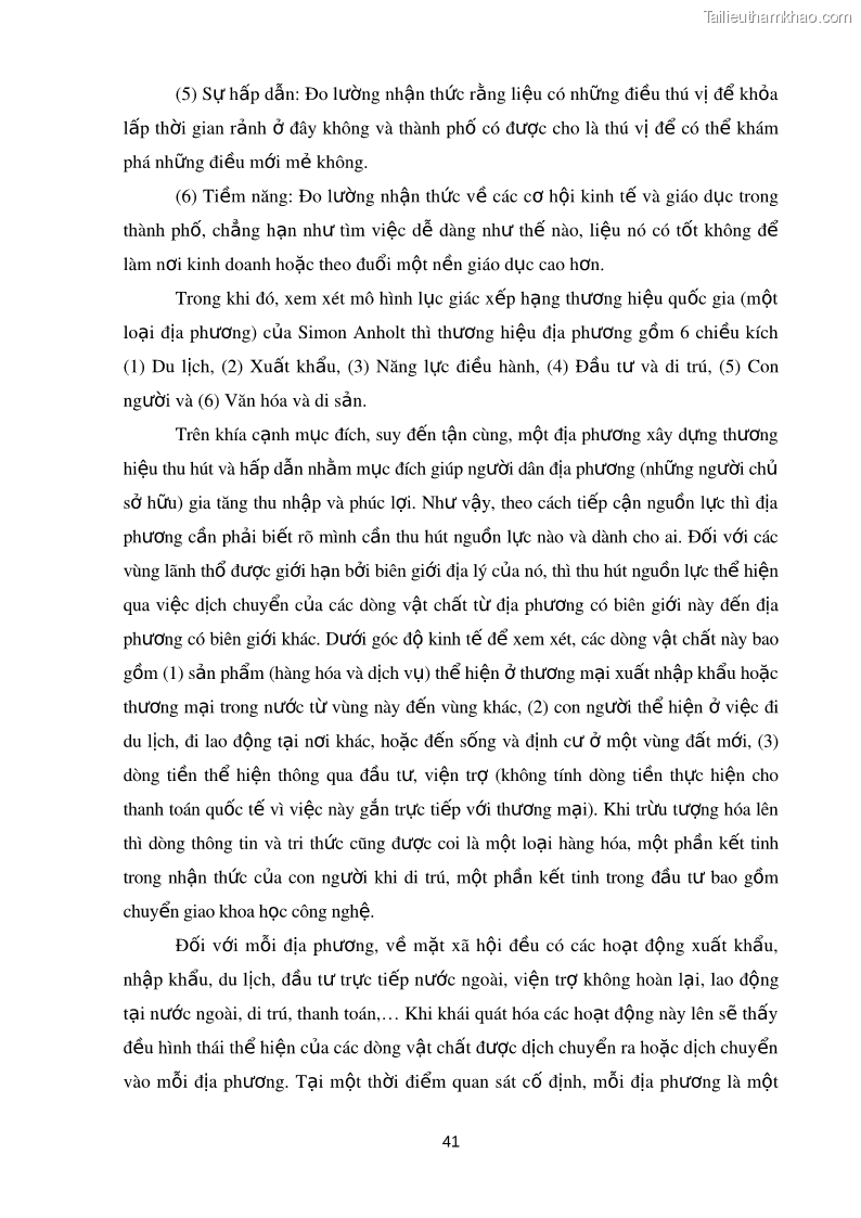 Luận án tiến sĩ kinh tế Xây dựng thương hiệu tỉnh Bà Rịa - Vũng Tàu trong bối cảnh hội nhập kinh tế quốc tế - 6 Trang 41