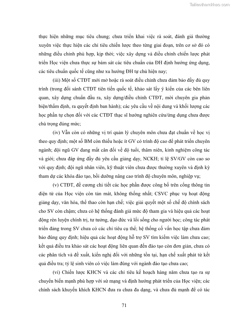 Luận án tiến sĩ quản lý giáo dục Quản lý chương trình đào tạo tại Học viện Ngân hàng theo hướng đảm bảo chất lượng - 11 Trang 81