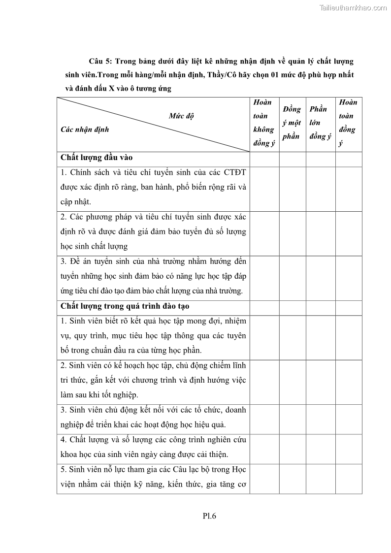 Luận án tiến sĩ quản lý giáo dục Quản lý chương trình đào tạo tại Học viện Ngân hàng theo hướng đảm bảo chất lượng - 23 Trang 177