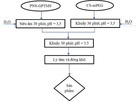 Hình 2 9 Qui trình tổng hợp PNS GPTMS CS mPEG 2 2 2 3 Biến tính bằng gelatin 11
