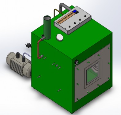 Hình 4 5 Bản vẽ 3D mặt trước của buồng chân không mô phỏng quá trình quản 5