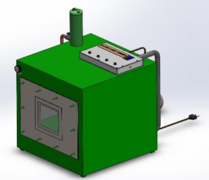 Hình 4 6 Bản vẽ 3D mặt trước của buồng chân không mô phỏng quá trình quản 6