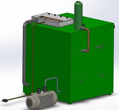 Hình 4 7 Bản vẽ 3D mặt sau của buồng chân không mô phỏng quá trình quản lý 1