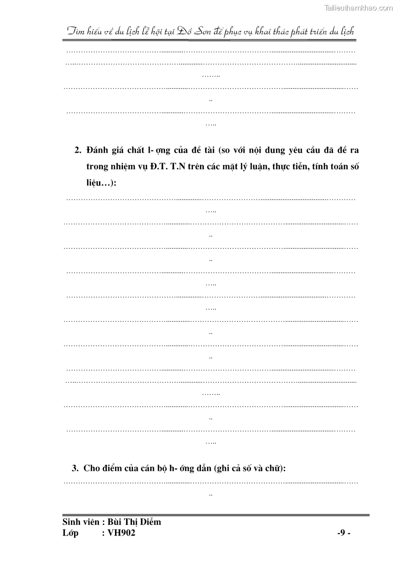 Khóa luận tốt nghiệp văn hóa du lịch Tìm hiểu về du lịch lễ hội tại Đồ Sơn để phục vụ khai thác phát triển du lịch - 2 Trang 9
