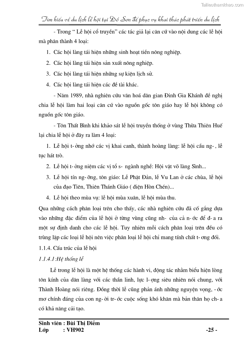 Khóa luận tốt nghiệp văn hóa du lịch Tìm hiểu về du lịch lễ hội tại Đồ Sơn để phục vụ khai thác phát triển du lịch - 4 Trang 25