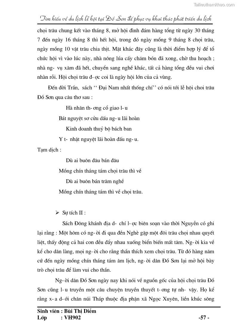 Khóa luận tốt nghiệp văn hóa du lịch Tìm hiểu về du lịch lễ hội tại Đồ Sơn để phục vụ khai thác phát triển du lịch - 8 Trang 57