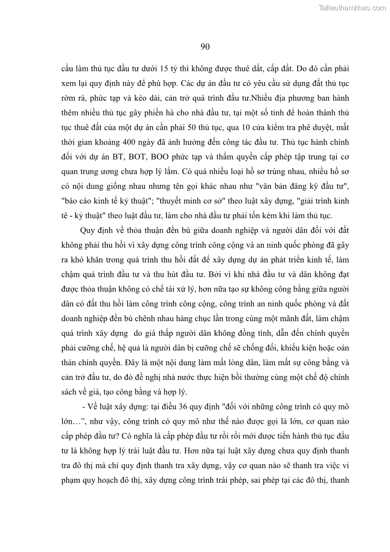 Luận án tiến sĩ kinh tế Hoàn thiện quản lý nhà nước đối với cơ sở hạ tầng đô thị du lịch ở Việt Nam - 13 Trang 97