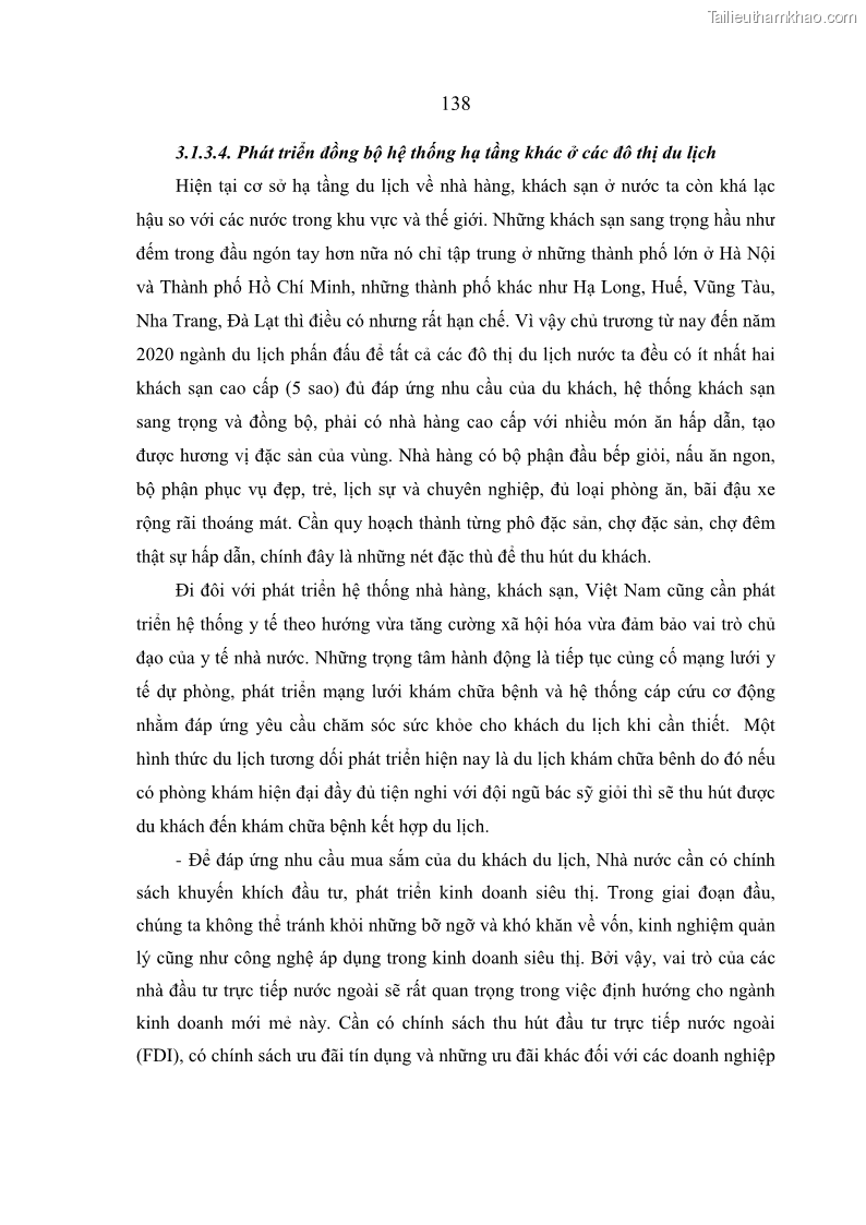 Luận án tiến sĩ kinh tế Hoàn thiện quản lý nhà nước đối với cơ sở hạ tầng đô thị du lịch ở Việt Nam - 19 Trang 145