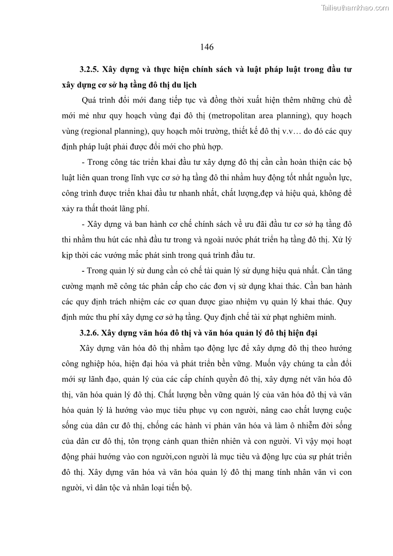 Luận án tiến sĩ kinh tế Hoàn thiện quản lý nhà nước đối với cơ sở hạ tầng đô thị du lịch ở Việt Nam - 20 Trang 153
