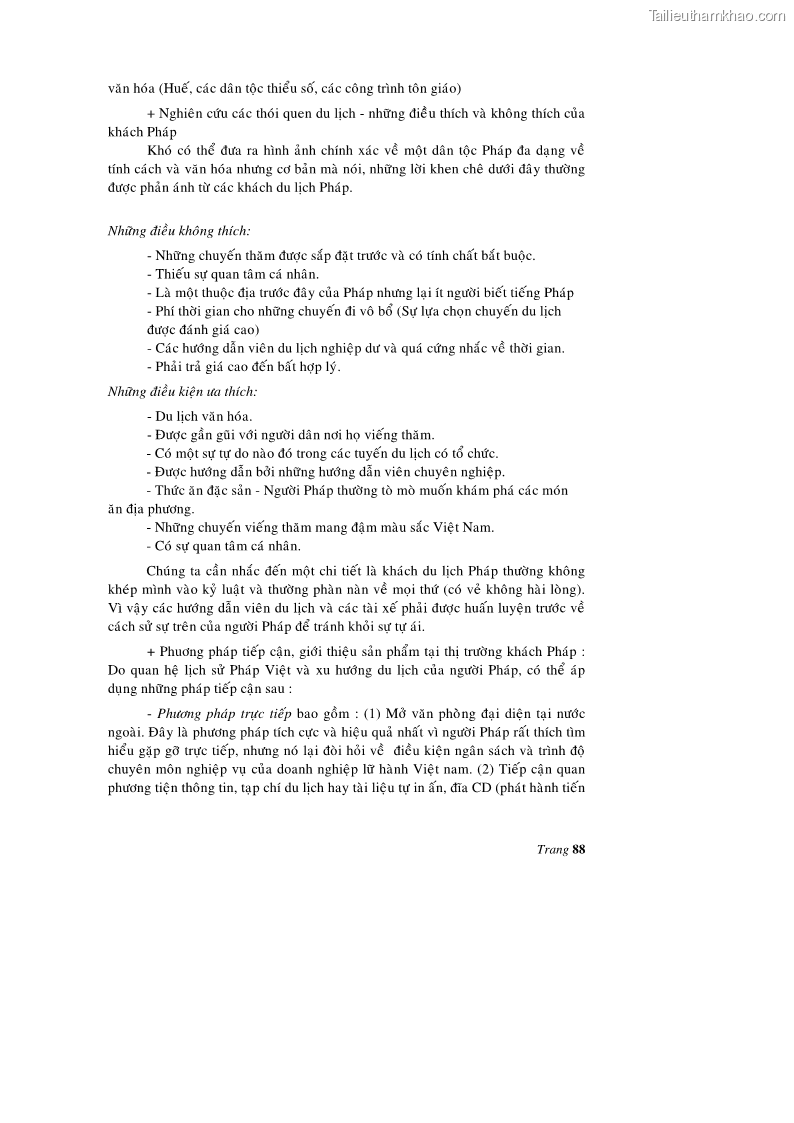 Luận văn thạc sĩ kinh tế Một số giải pháp nhằm phát triển kinh doanh lữ hành quốc tế của ngành du lịch Việt Nam - 12 Trang 89