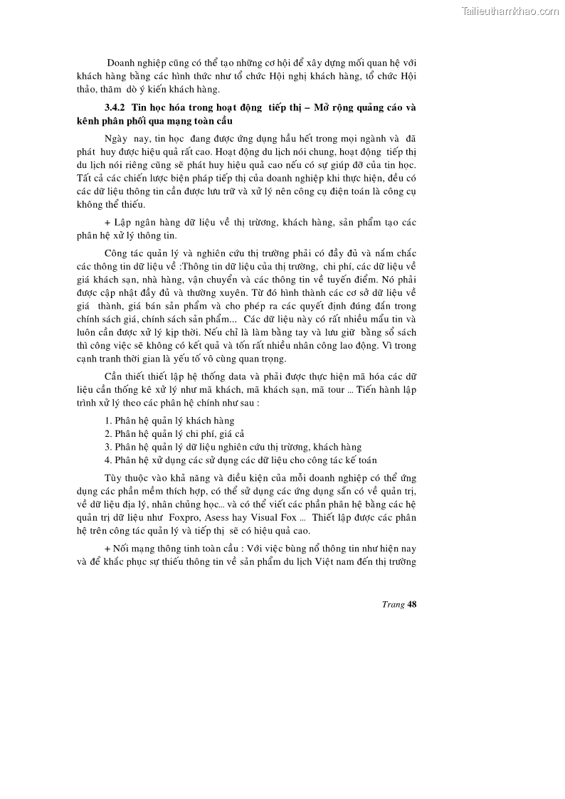 Luận văn thạc sĩ kinh tế Một số giải pháp nhằm phát triển kinh doanh lữ hành quốc tế của ngành du lịch Việt Nam - 7 Trang 49