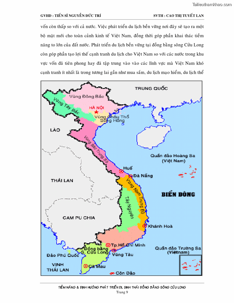 Luận văn Tiềm năng và định hướng phát triển du lịch sinh thái vùng Đồng bằng sông Cửu Long - 2 Trang 9
