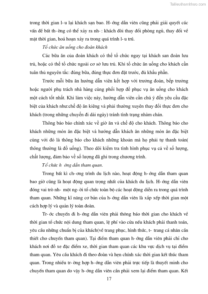 Khóa luận tốt nghiệp văn hóa du lịch Thực trạng và giải pháp nâng cao chất lượng đội ngũ hướng dẫn viên tại công ty TNHH Một thành viên Du lịch Dịch vụ Công đoàn Hải Phòng - 3 Trang 17