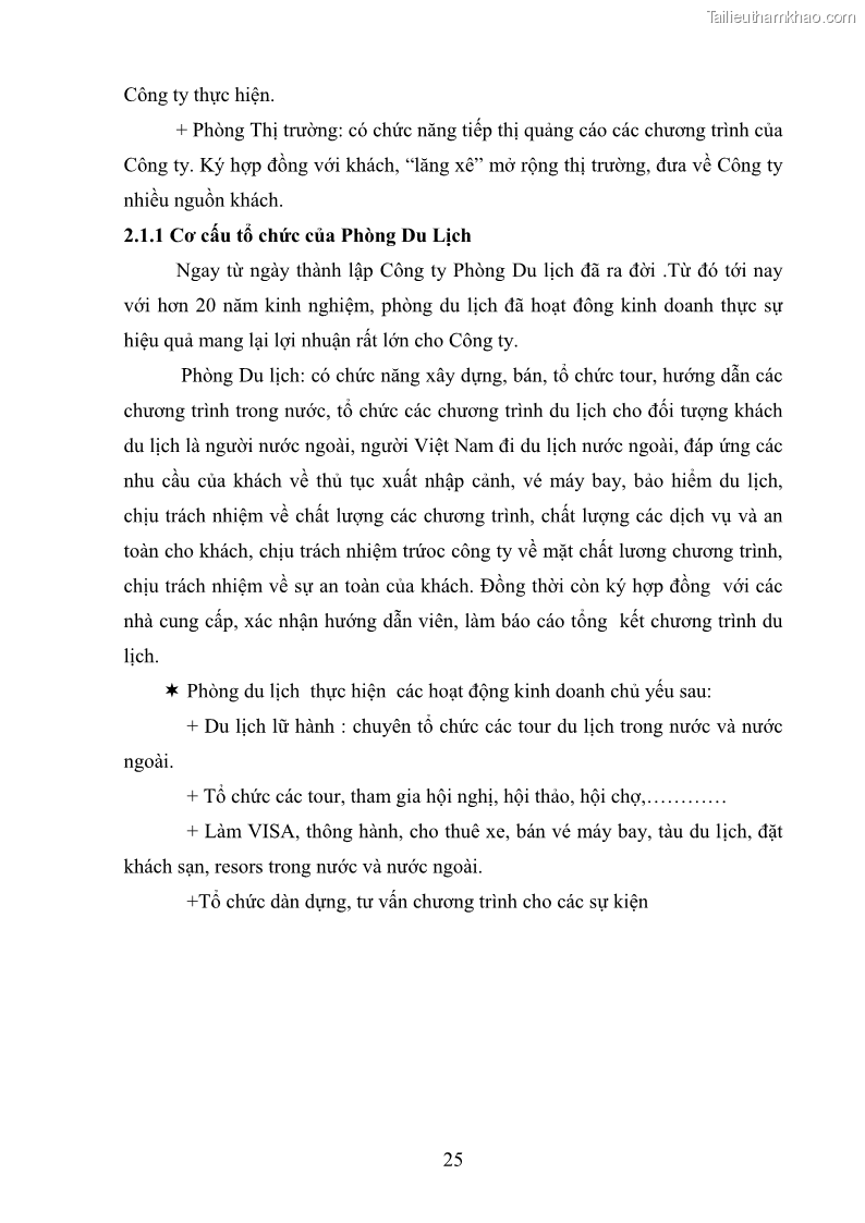 Khóa luận tốt nghiệp văn hóa du lịch Thực trạng và giải pháp nâng cao chất lượng đội ngũ hướng dẫn viên tại công ty TNHH Một thành viên Du lịch Dịch vụ Công đoàn Hải Phòng - 4 Trang 25