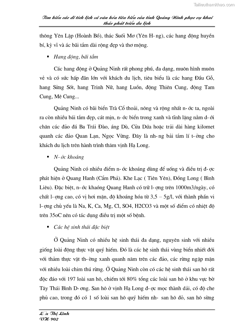 Khóa luận tốt nghiệp văn hóa du lịch Tìm hiểu các di tích lịch sử văn hóa tiêu biểu của tỉnh Quảng Ninh phục vụ khai thác phát triển du lịch - 4 Trang 25