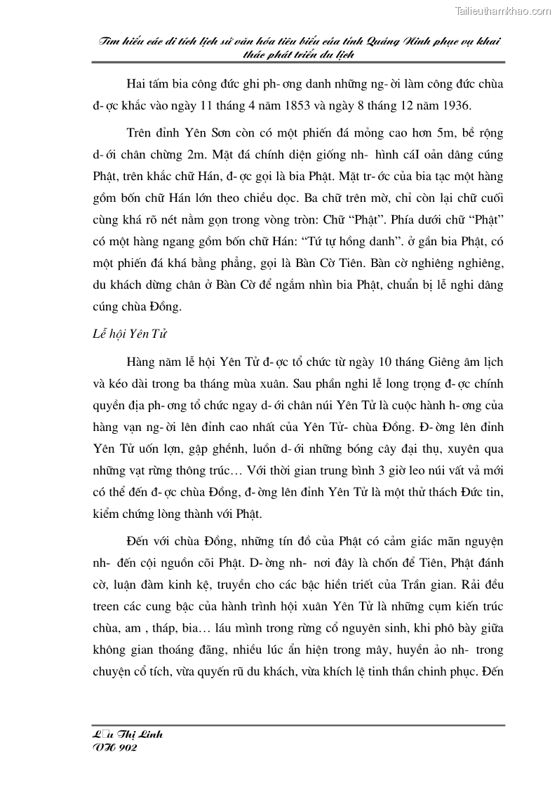 Khóa luận tốt nghiệp văn hóa du lịch Tìm hiểu các di tích lịch sử văn hóa tiêu biểu của tỉnh Quảng Ninh phục vụ khai thác phát triển du lịch - 8 Trang 57