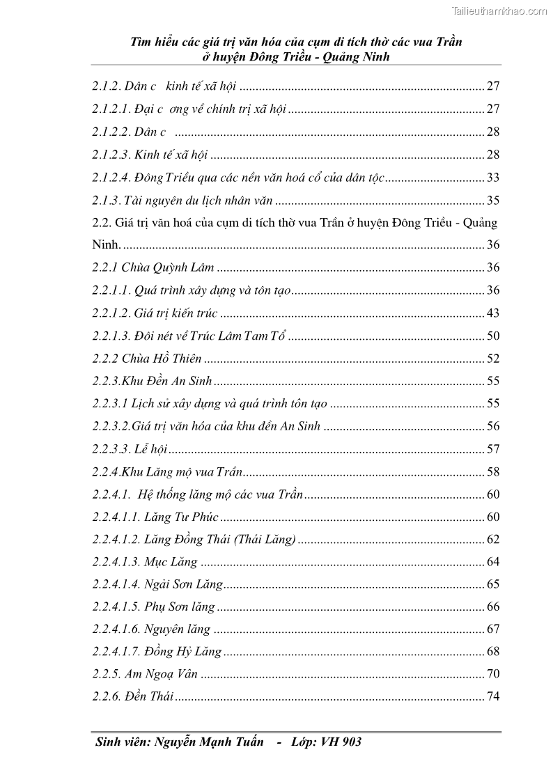 Khóa luận tốt nghiệp văn hóa du lịch Tìm hiểu các giá trị văn hóa của cụm di tích thờ các vua Trần ở huyện Đông Triều - Quảng Ninh - 20 Trang 115