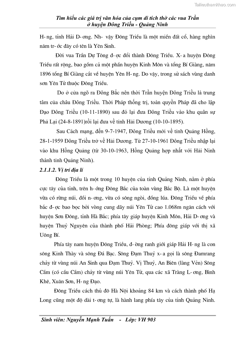Khóa luận tốt nghiệp văn hóa du lịch Tìm hiểu các giá trị văn hóa của cụm di tích thờ các vua Trần ở huyện Đông Triều - Quảng Ninh - 5 Trang 25