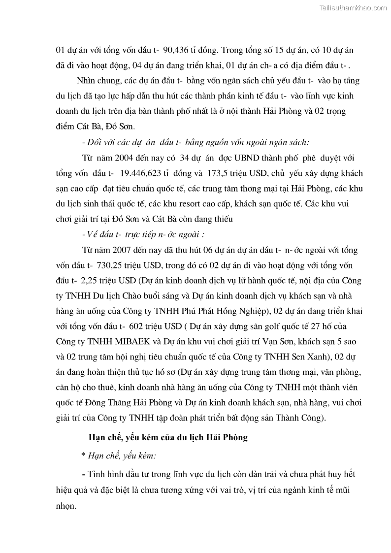 Khóa luận tốt nghiệp văn hóa du lịch Đề xuất một số giải pháp phát triển du lịch Hải Phòng giai đoạn 2011 – 2015 - 10 Trang 55