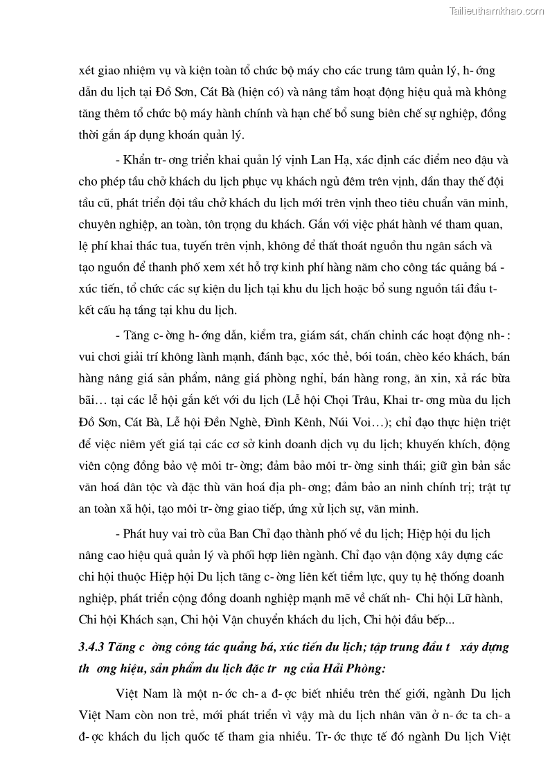 Khóa luận tốt nghiệp văn hóa du lịch Đề xuất một số giải pháp phát triển du lịch Hải Phòng giai đoạn 2011 – 2015 - 12 Trang 67