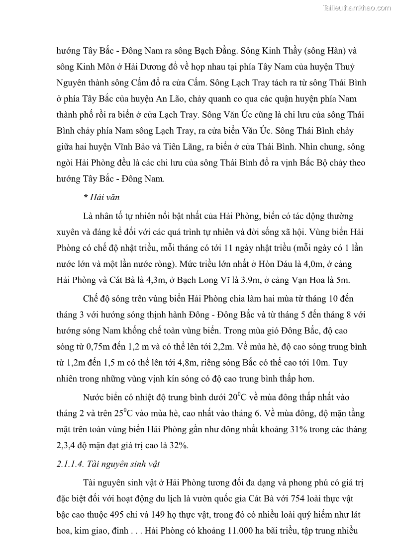 Khóa luận tốt nghiệp văn hóa du lịch Đề xuất một số giải pháp phát triển du lịch Hải Phòng giai đoạn 2011 – 2015 - 5 Trang 25