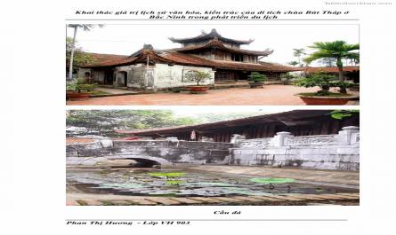 Khóa luận tốt nghiệp văn hóa du lịch Khai thác giá trị lịch sử, văn hóa, kiến trúc của di tích chùa Bút Tháp ở Bắc Ninh trong phát triển du lịch - 16