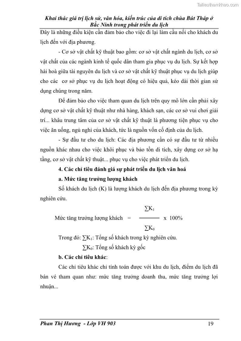 Khóa luận tốt nghiệp văn hóa du lịch Khai thác giá trị lịch sử, văn hóa, kiến trúc của di tích chùa Bút Tháp ở Bắc Ninh trong phát triển du lịch - 4 Trang 19