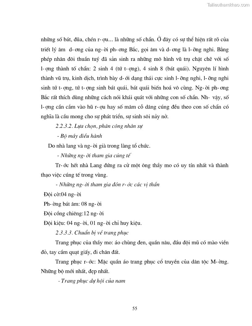 Khóa luận tốt nghiệp văn hóa du lịch Lễ hội Khai Hạ của người Mường ở Mường Bi với việc phát triển du lịch ở Tân Lạc, Hòa Bình - 10 Trang 55