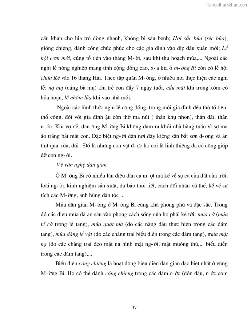 Khóa luận tốt nghiệp văn hóa du lịch Lễ hội Khai Hạ của người Mường ở Mường Bi với việc phát triển du lịch ở Tân Lạc, Hòa Bình - 7 Trang 37