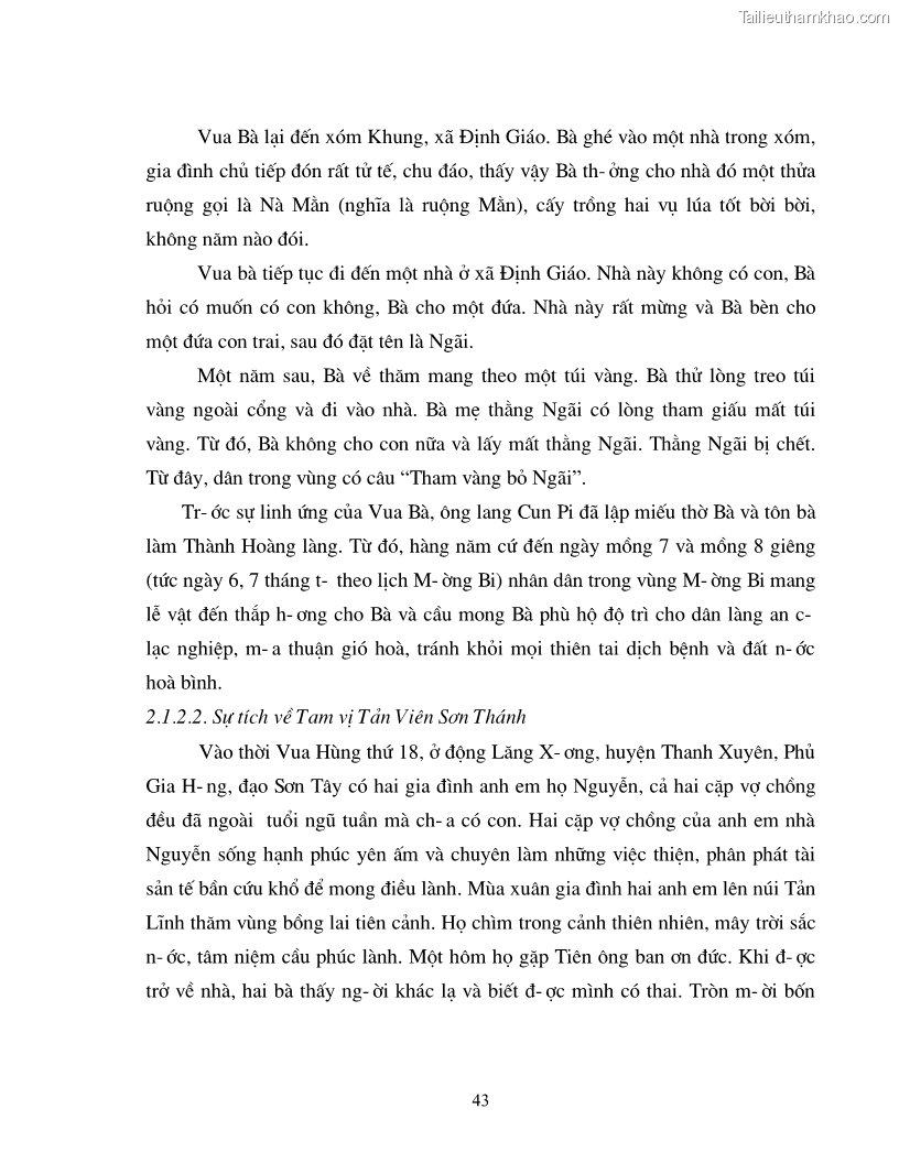Khóa luận tốt nghiệp văn hóa du lịch Lễ hội Khai Hạ của người Mường ở Mường Bi với việc phát triển du lịch ở Tân Lạc, Hòa Bình - 8 Trang 43