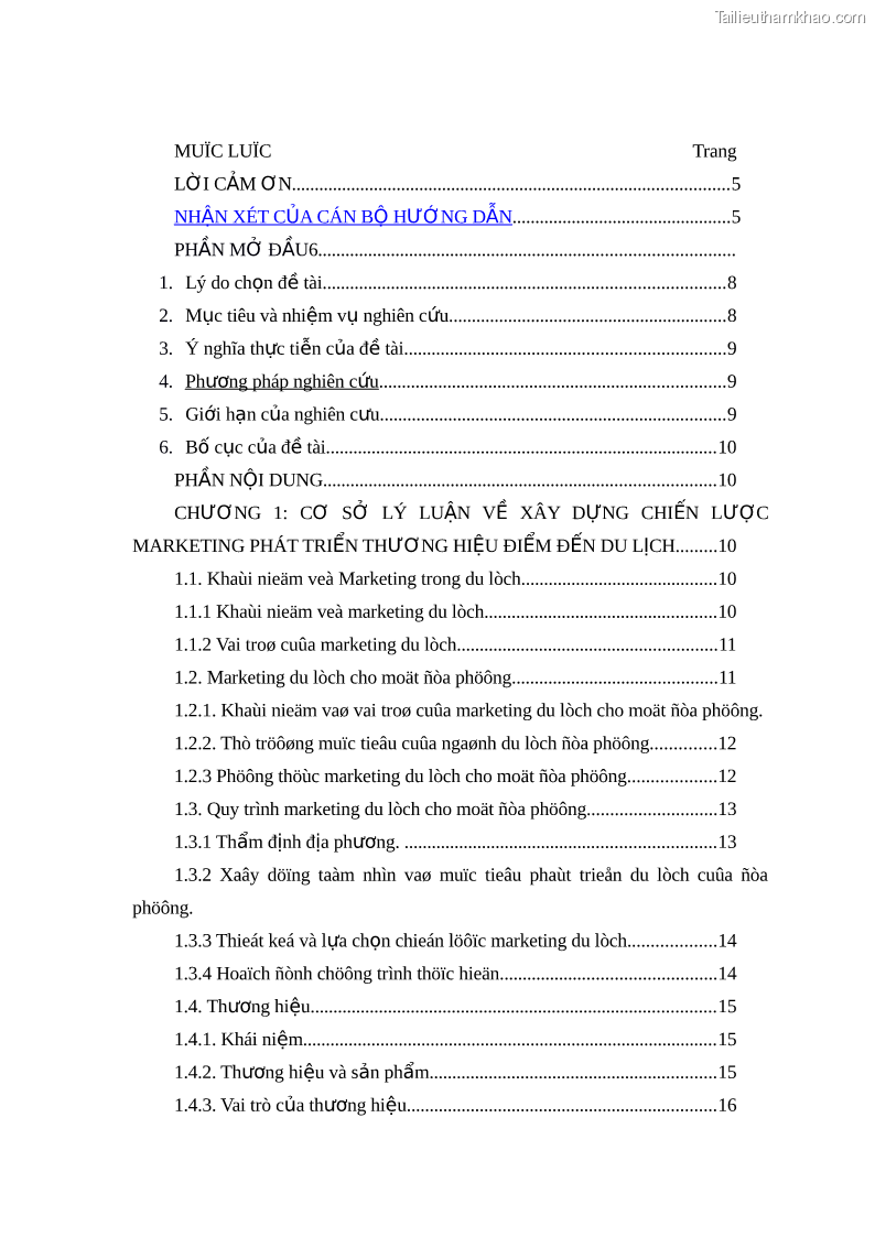 Luận văn Xây dựng chiến lược marketing phát triển thương hiệu du lịch Đà Nẵng - 1 Trang 1