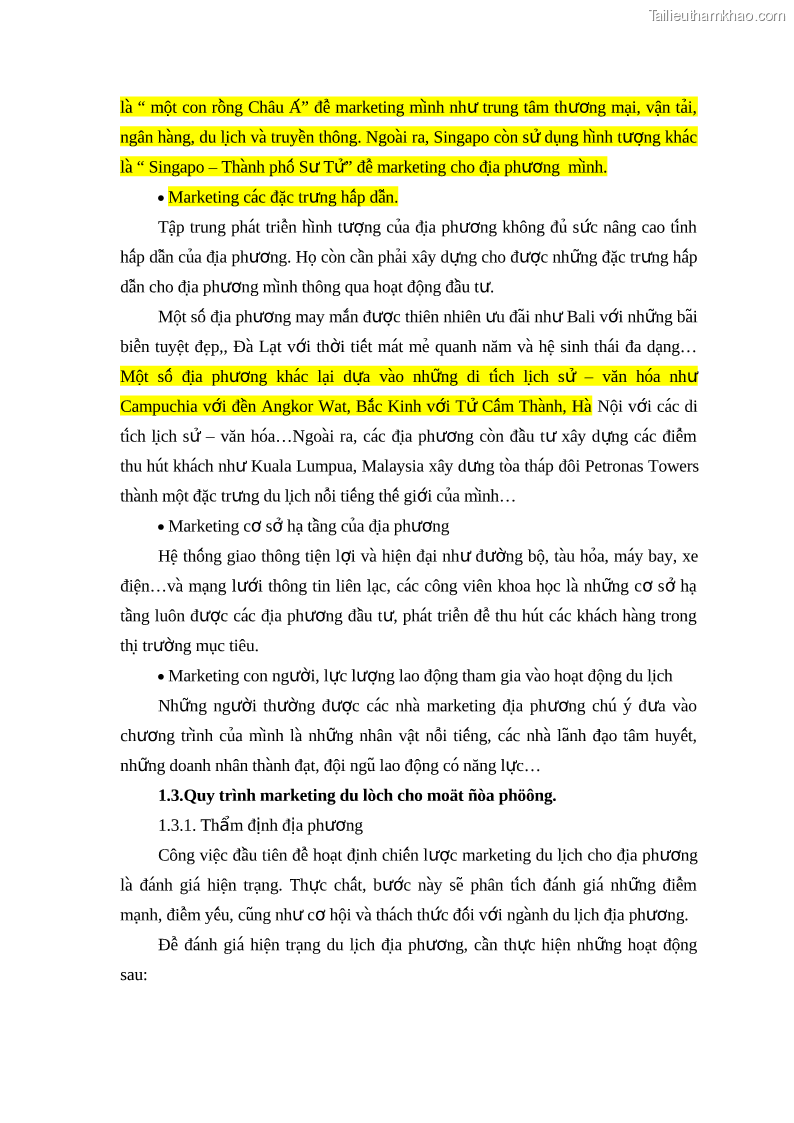 Luận văn Xây dựng chiến lược marketing phát triển thương hiệu du lịch Đà Nẵng - 3 Trang 13