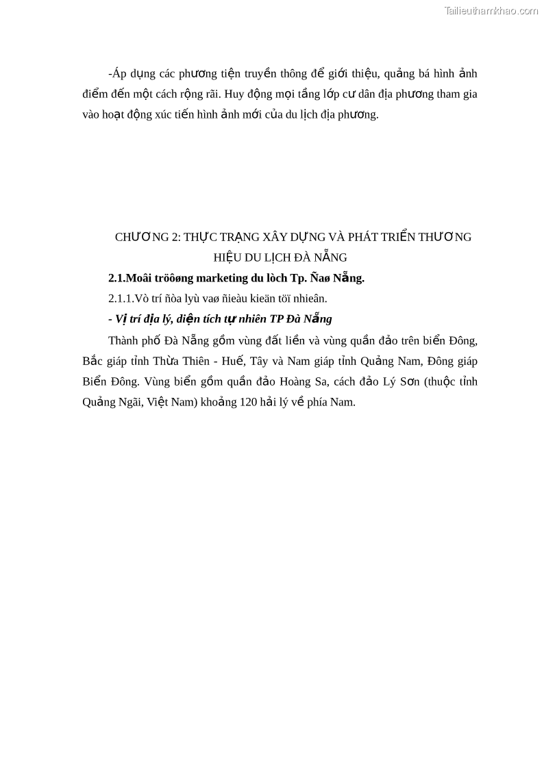 Luận văn Xây dựng chiến lược marketing phát triển thương hiệu du lịch Đà Nẵng - 4 Trang 19