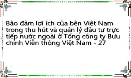 Bảo đảm lợi ích của bên Việt Nam trong thu hút và quản lý đầu tư trực tiếp nước ngoài ở Tổng công ty Bưu chính Viễn thông Việt Nam - 27