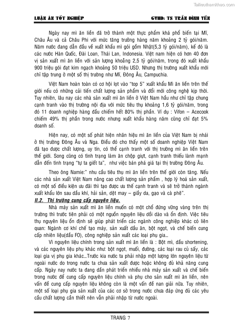 Khóa luận tốt nghiệp Thiết kế nhà máy sản xuất mì ăn liền - 2 Trang 7