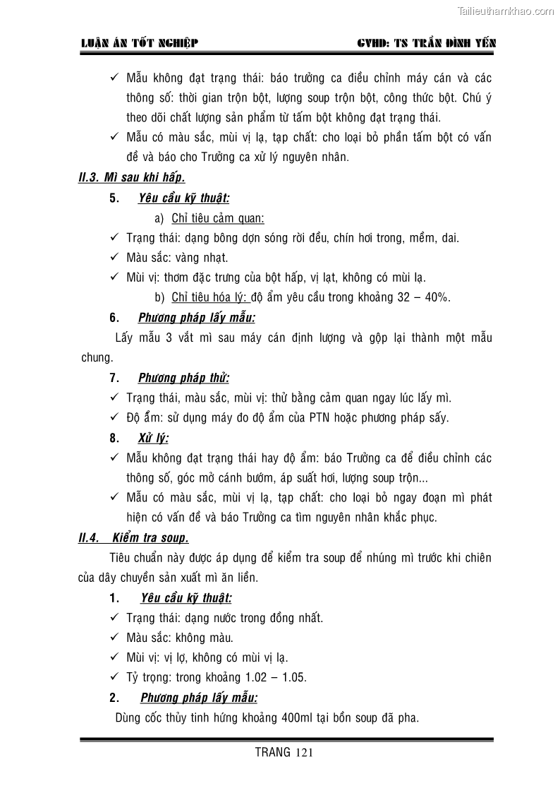 Khóa luận tốt nghiệp Thiết kế nhà máy sản xuất mì ăn liền - 21 Trang 121