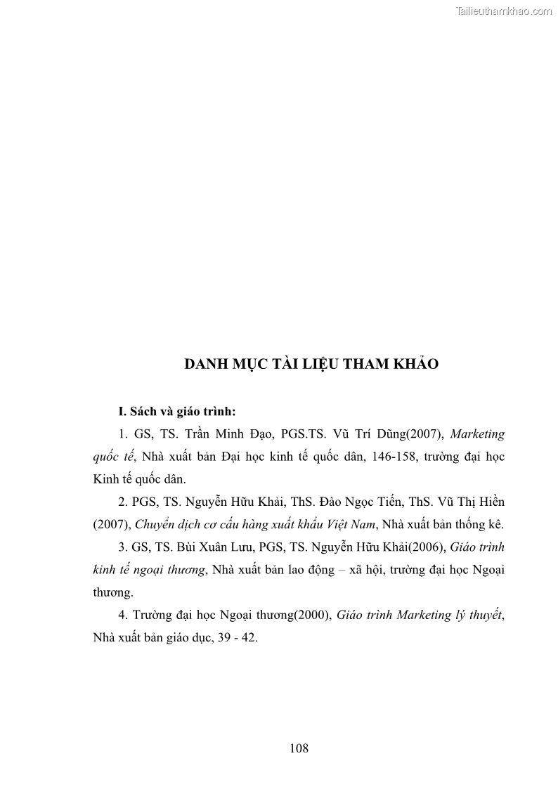 Khóa luận tốt nghiệp Tình hình thực hiện các mục tiêu phát triển thiên niên kỷ tại Việt Nam và giải pháp nhằm thực hiện giai đoạn sắp tới - 19 Trang 109