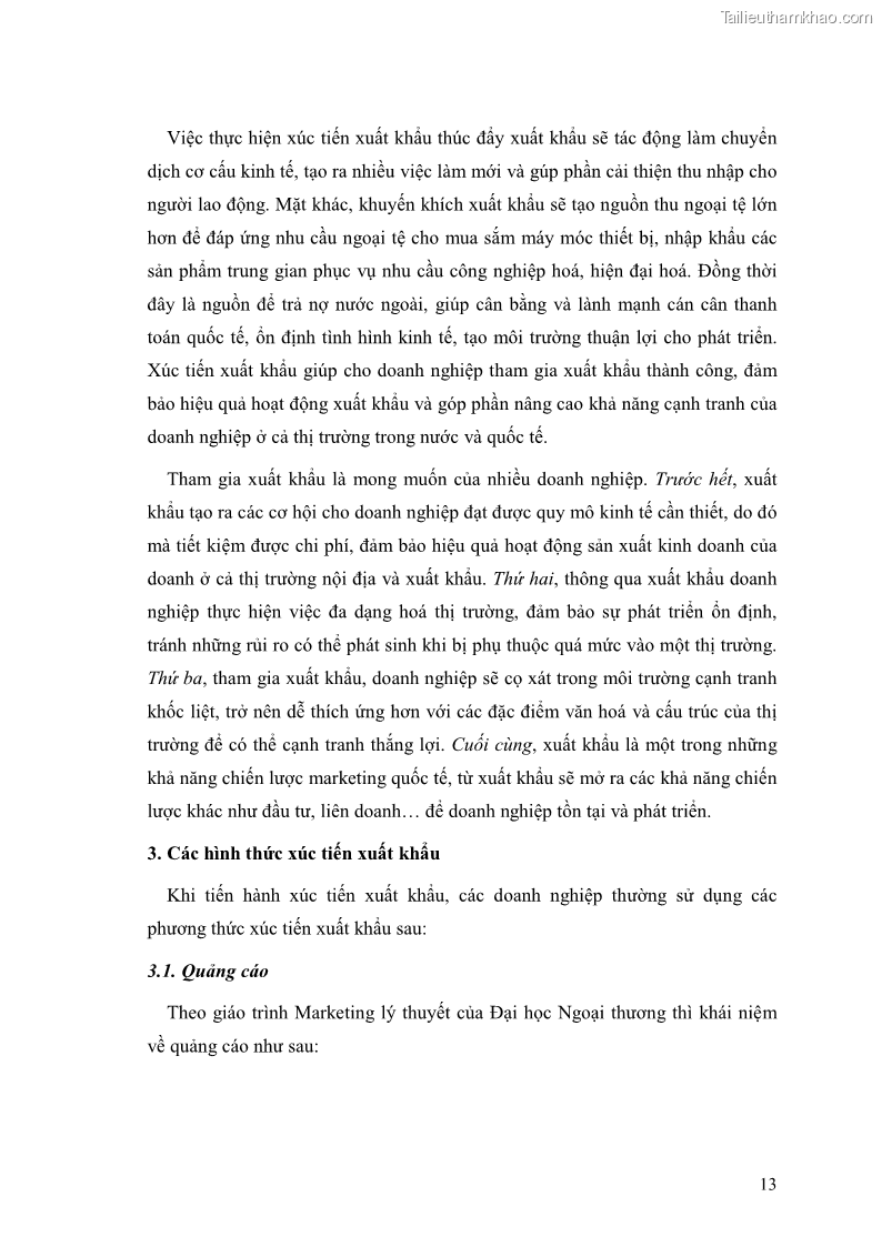Khóa luận tốt nghiệp Ứng dụng thương mại điện tử trong hoạt động xúc tiến xuất khẩu tại công ty trách nhiệm hữu hạnh Mây tre xuất khẩu Chúc Sơn - 3 Trang 13