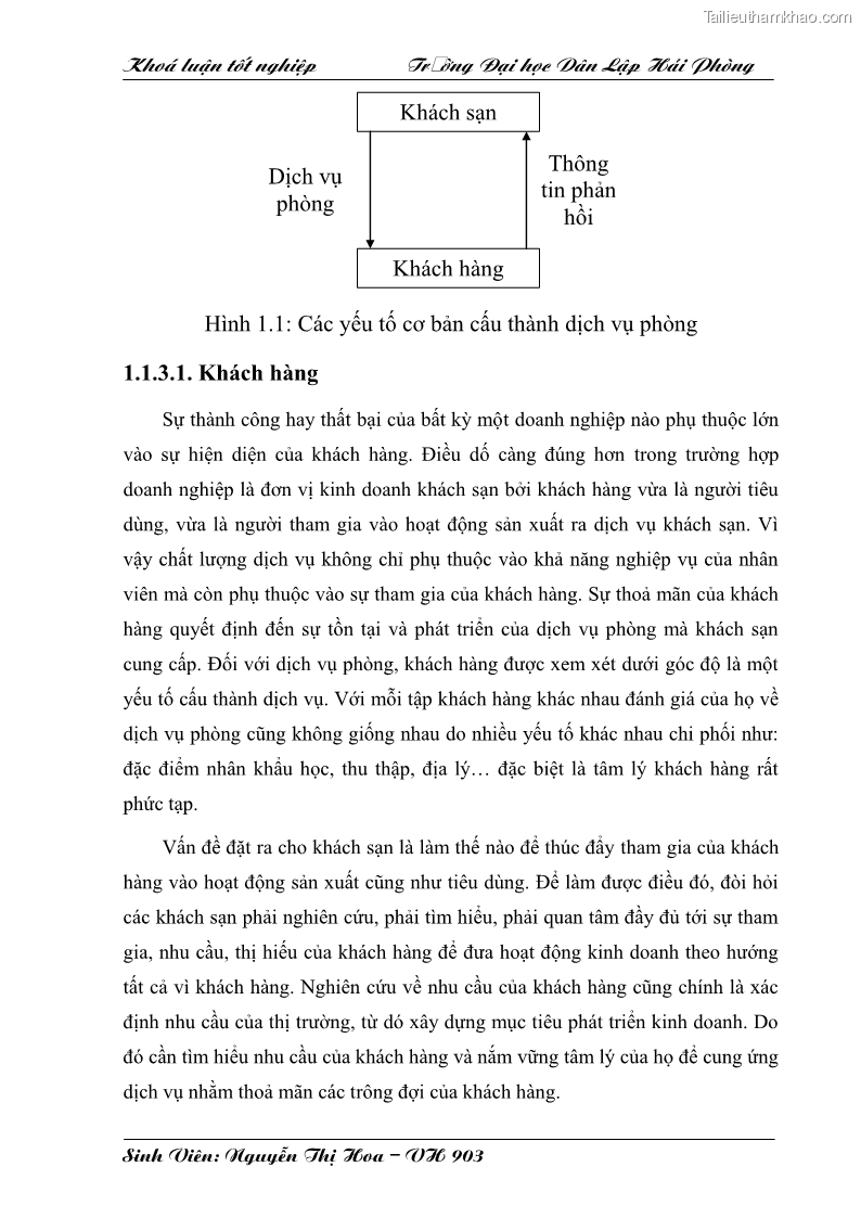 Khóa luận tốt nghiệp văn hóa du lịch Một số giải pháp nhằm nâng cao chất lượng dịch vụ phòng tại khách sạn Ngôi Sao Hải Phòng - 3 Trang 13