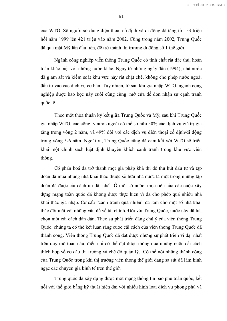 Luận án tiến sĩ kinh tế Bảo đảm lợi ích của bên Việt Nam trong thu hút và quản lý đầu tư trực tiếp nước ngoài ở Tổng công ty Bưu chính Viễn thông Việt Nam - 11 Trang 61