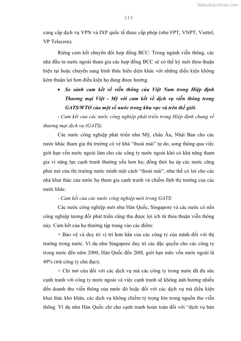 Luận án tiến sĩ kinh tế Bảo đảm lợi ích của bên Việt Nam trong thu hút và quản lý đầu tư trực tiếp nước ngoài ở Tổng công ty Bưu chính Viễn thông Việt Nam - 20 Trang 115