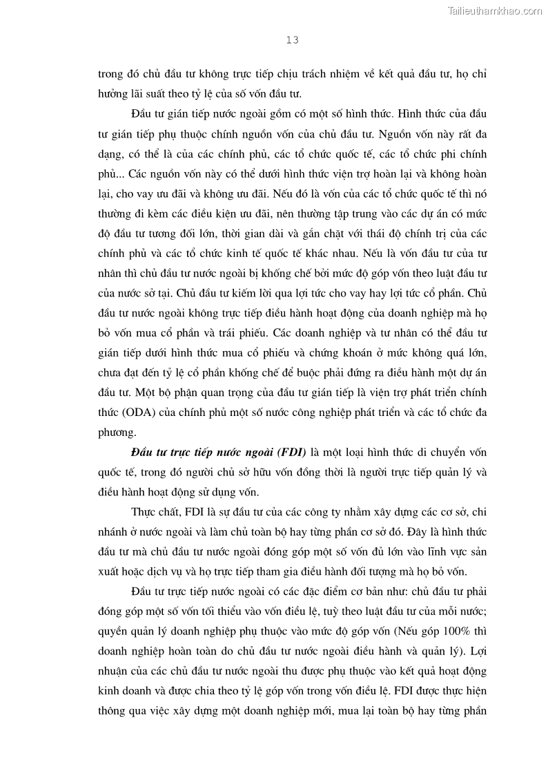Luận án tiến sĩ kinh tế Bảo đảm lợi ích của bên Việt Nam trong thu hút và quản lý đầu tư trực tiếp nước ngoài ở Tổng công ty Bưu chính Viễn thông Việt Nam - 3 Trang 13