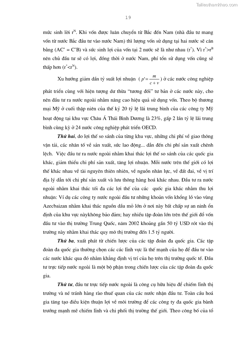 Luận án tiến sĩ kinh tế Bảo đảm lợi ích của bên Việt Nam trong thu hút và quản lý đầu tư trực tiếp nước ngoài ở Tổng công ty Bưu chính Viễn thông Việt Nam - 4 Trang 19