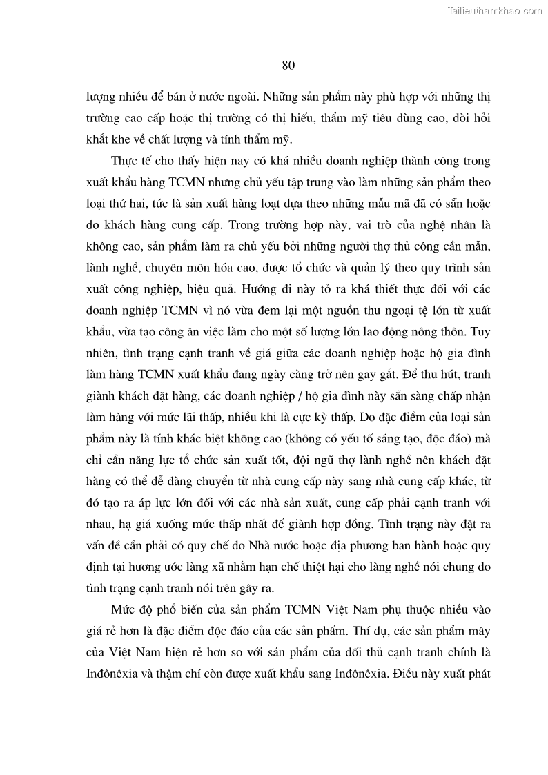 Luận án tiến sĩ kinh tế Chiến lược Marketing đối với hàng thủ công mỹ nghệ của các làng nghề - 14 Trang 79