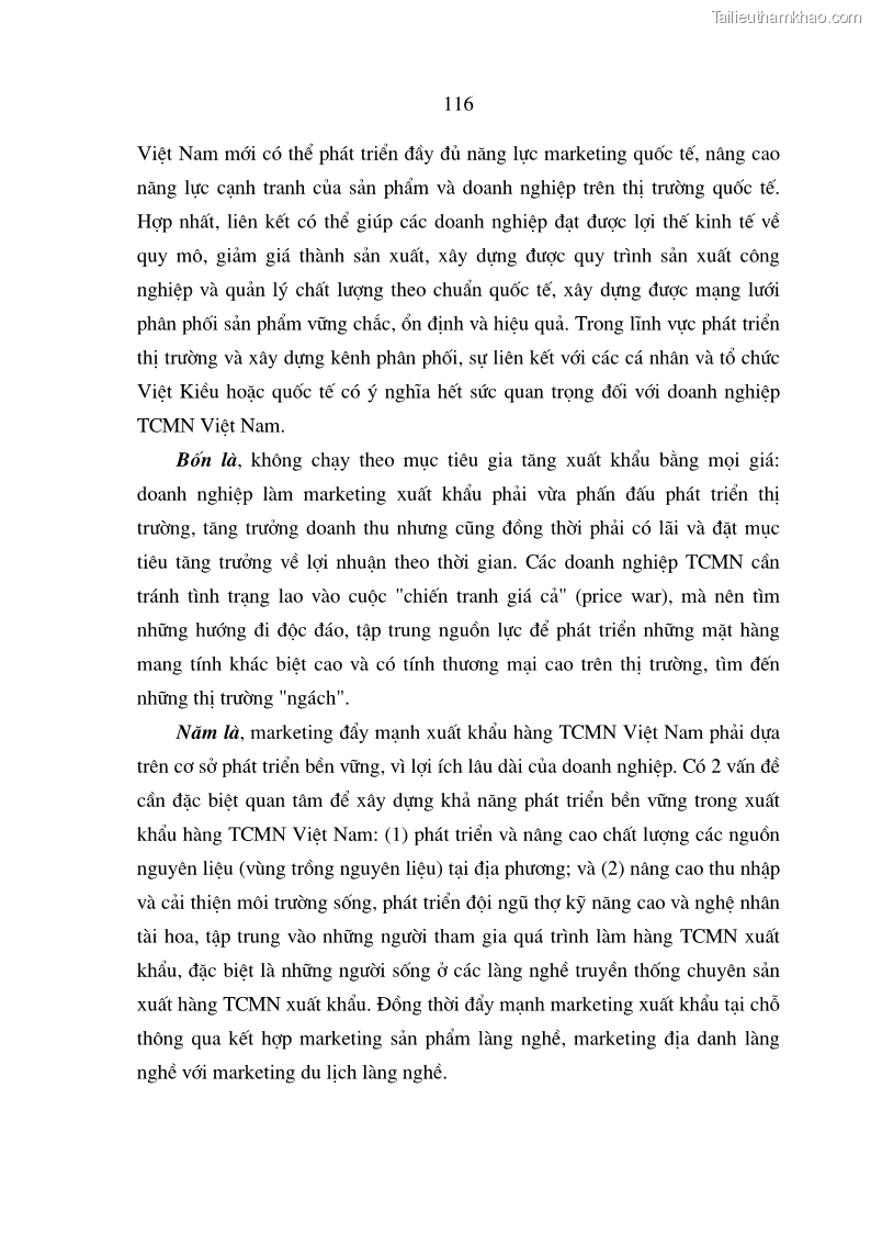 Luận án tiến sĩ kinh tế Chiến lược Marketing đối với hàng thủ công mỹ nghệ của các làng nghề - 20 Trang 115