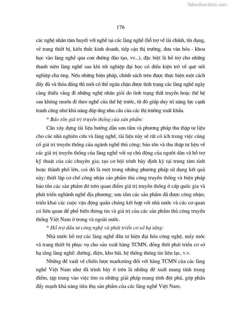 Luận án tiến sĩ kinh tế Chiến lược Marketing đối với hàng thủ công mỹ nghệ của các làng nghề - 30 Trang 175