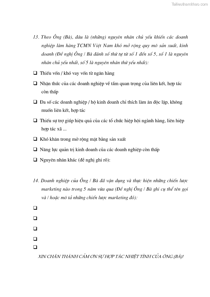 Luận án tiến sĩ kinh tế Chiến lược Marketing đối với hàng thủ công mỹ nghệ của các làng nghề - 32 Trang 187